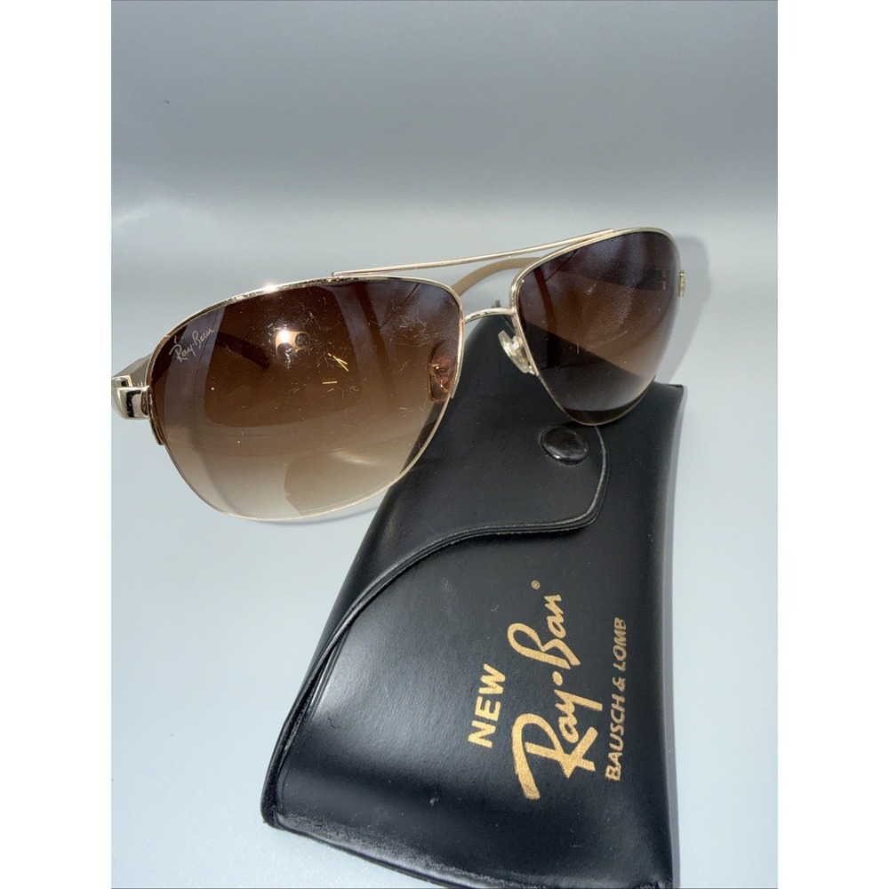 Vintage Ray-Ban Aviator RR-6 Sunglasses Gold Metal Frame Gradient Lens & Case